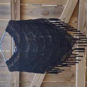 White House Black Market crochet poncho